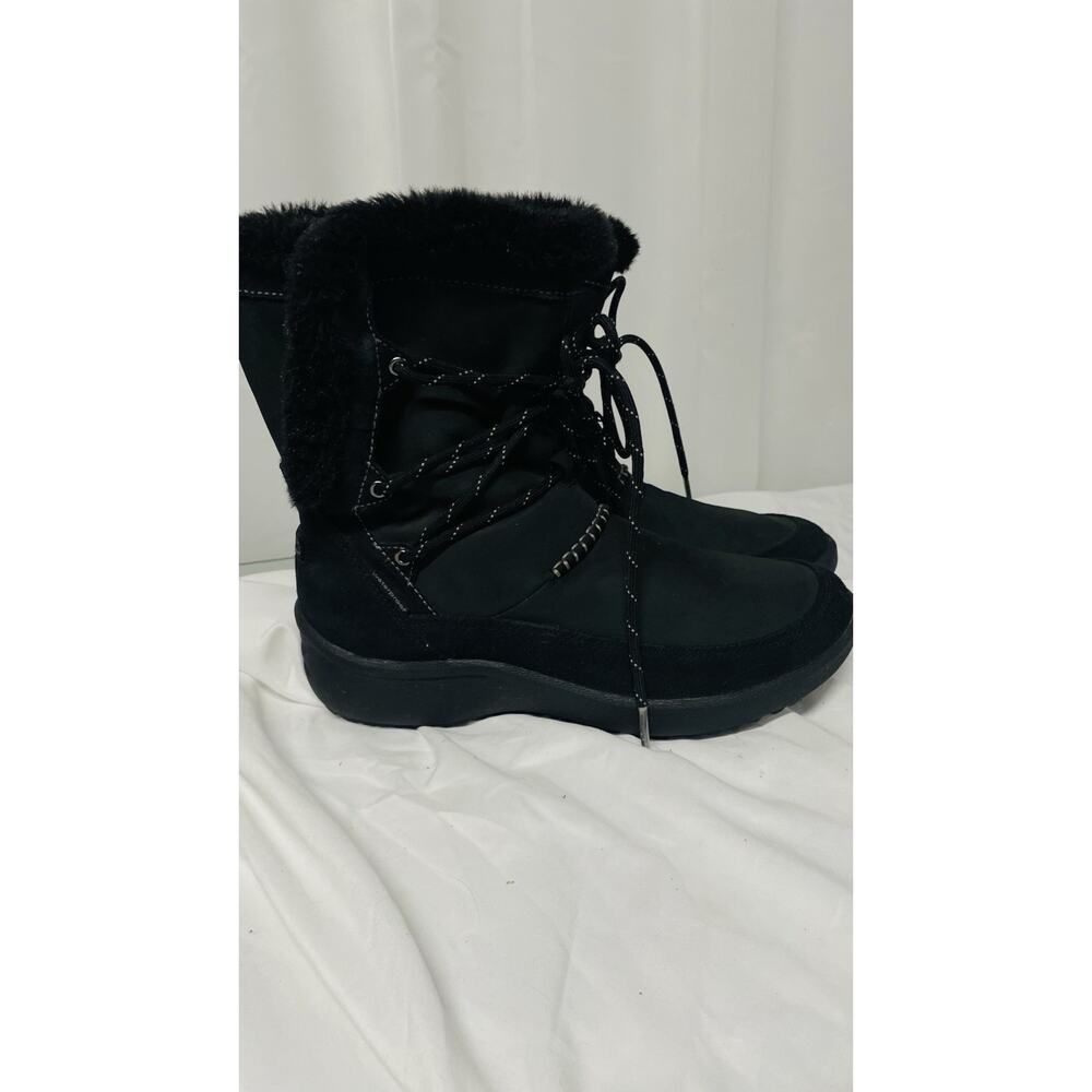 •Clarks Winter Boots Wave Walk Leather Faux Fur Insulated Waterproof 9.5 - Picture 7 of 10